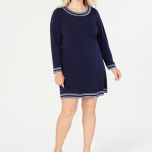 Michael Kors Dresses - Michael Kors Plus Size Long-Sleeve Dress True Navy Michael Kors Dresses - Michael Kors Plus Size Long-Sleeve Dress True Navy